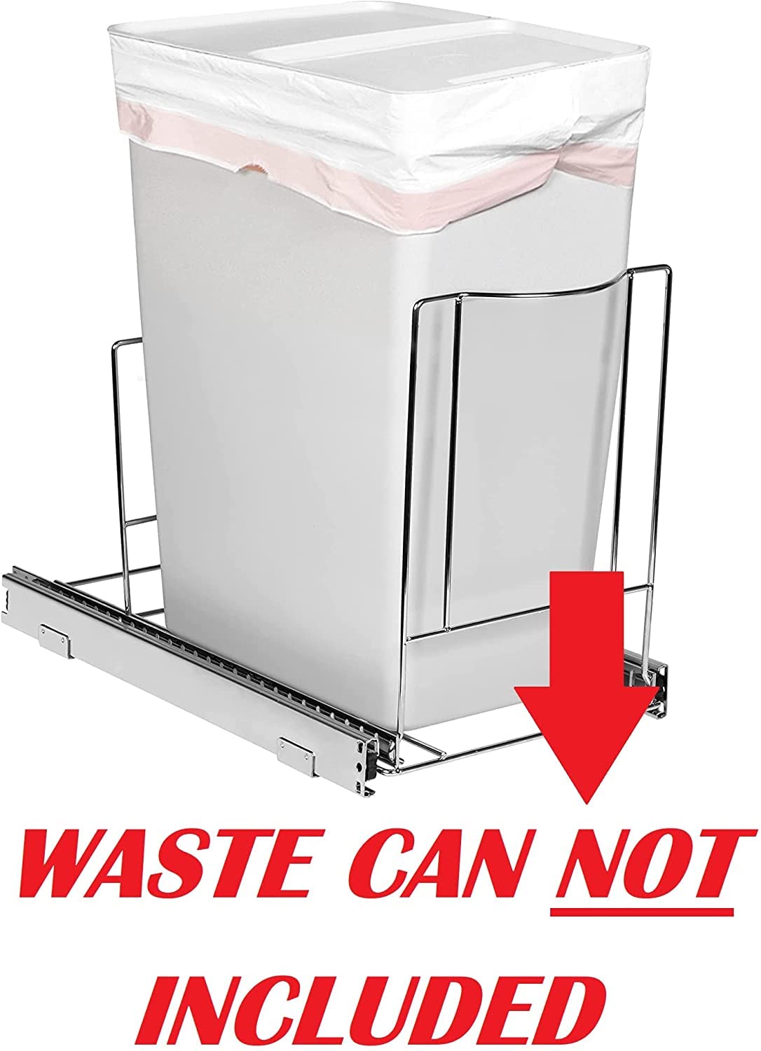 HOLDN’ STORAGE adjustable basket detail highlighting flexible fit for different bin sizes