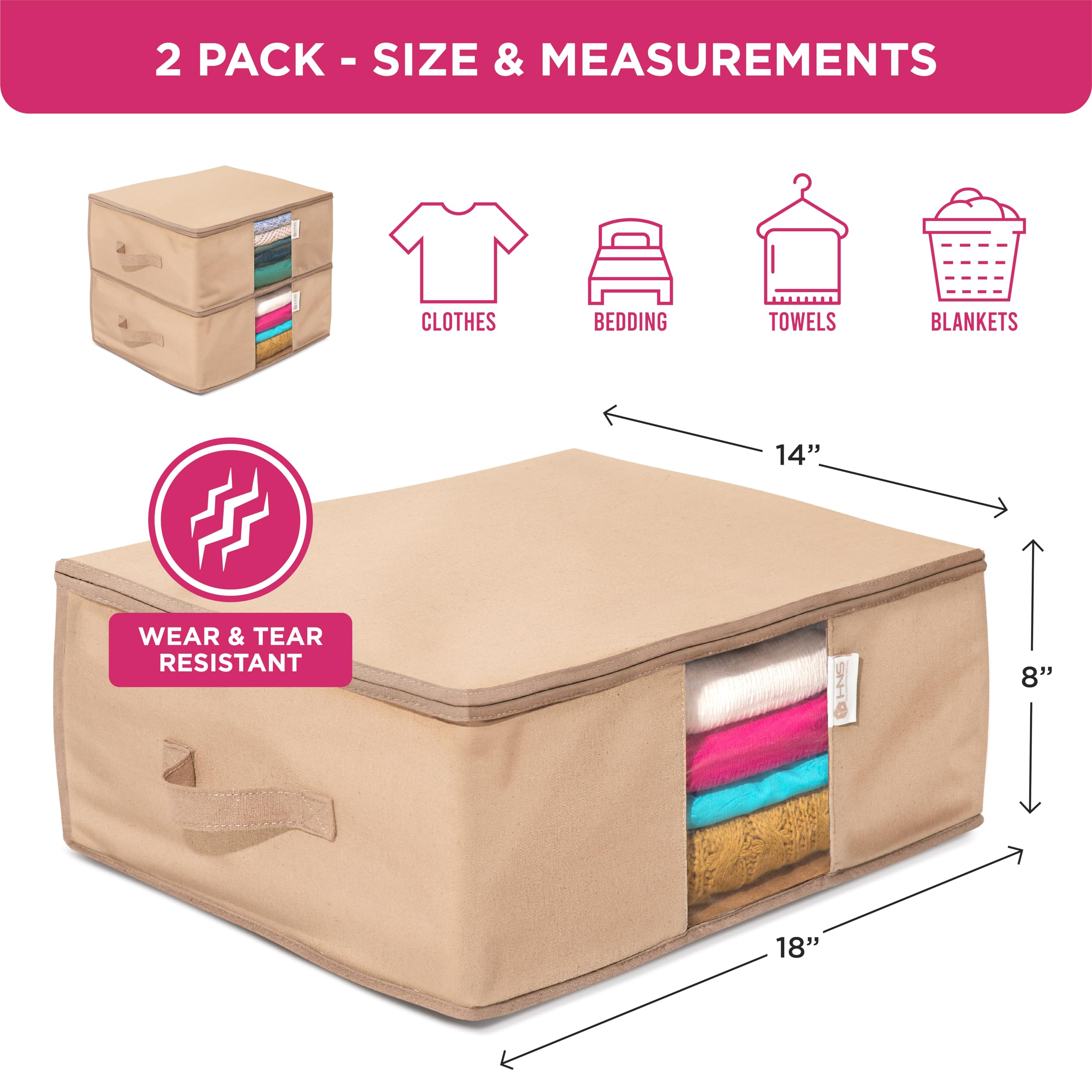 HOLDN’ STORAGE clear-panel showing folded clothes for quick identification benefit