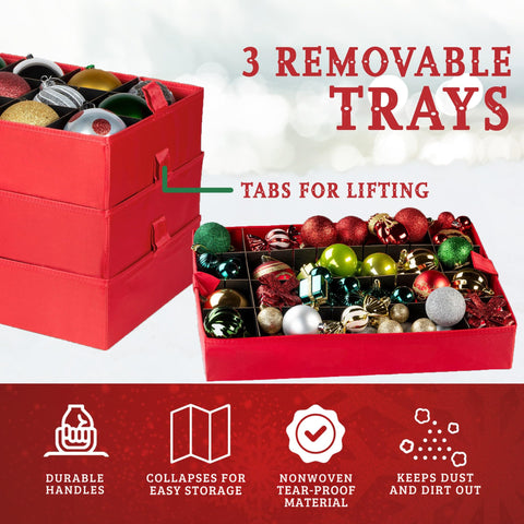 HOLDN’ STORAGE close-up of 600D tear-resistant fabric protecting ornaments from damage