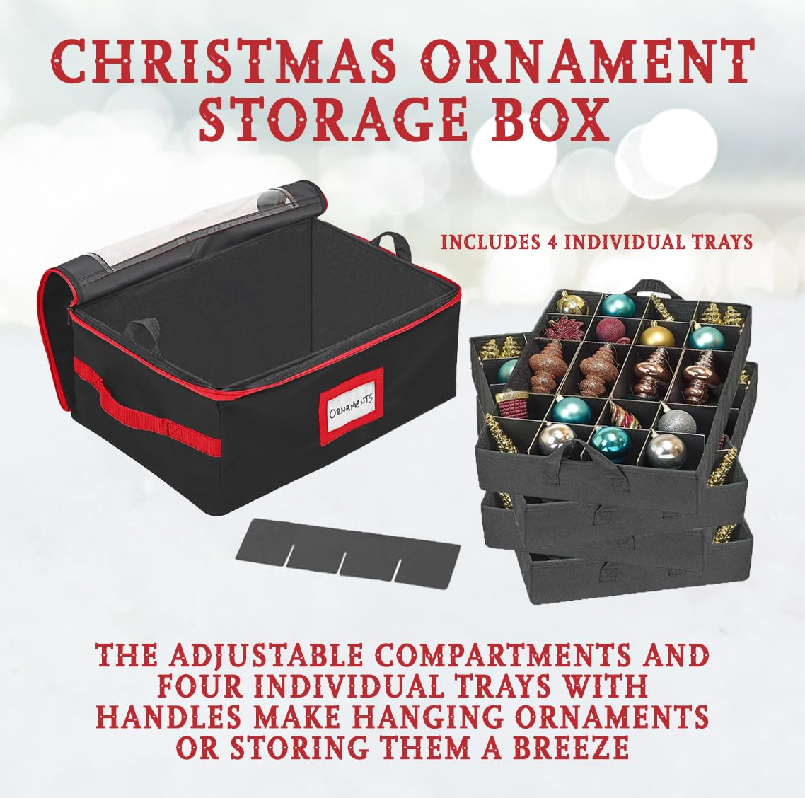 HOLDN’ STORAGE divider detail showing acid-free cardboard protection for ornaments