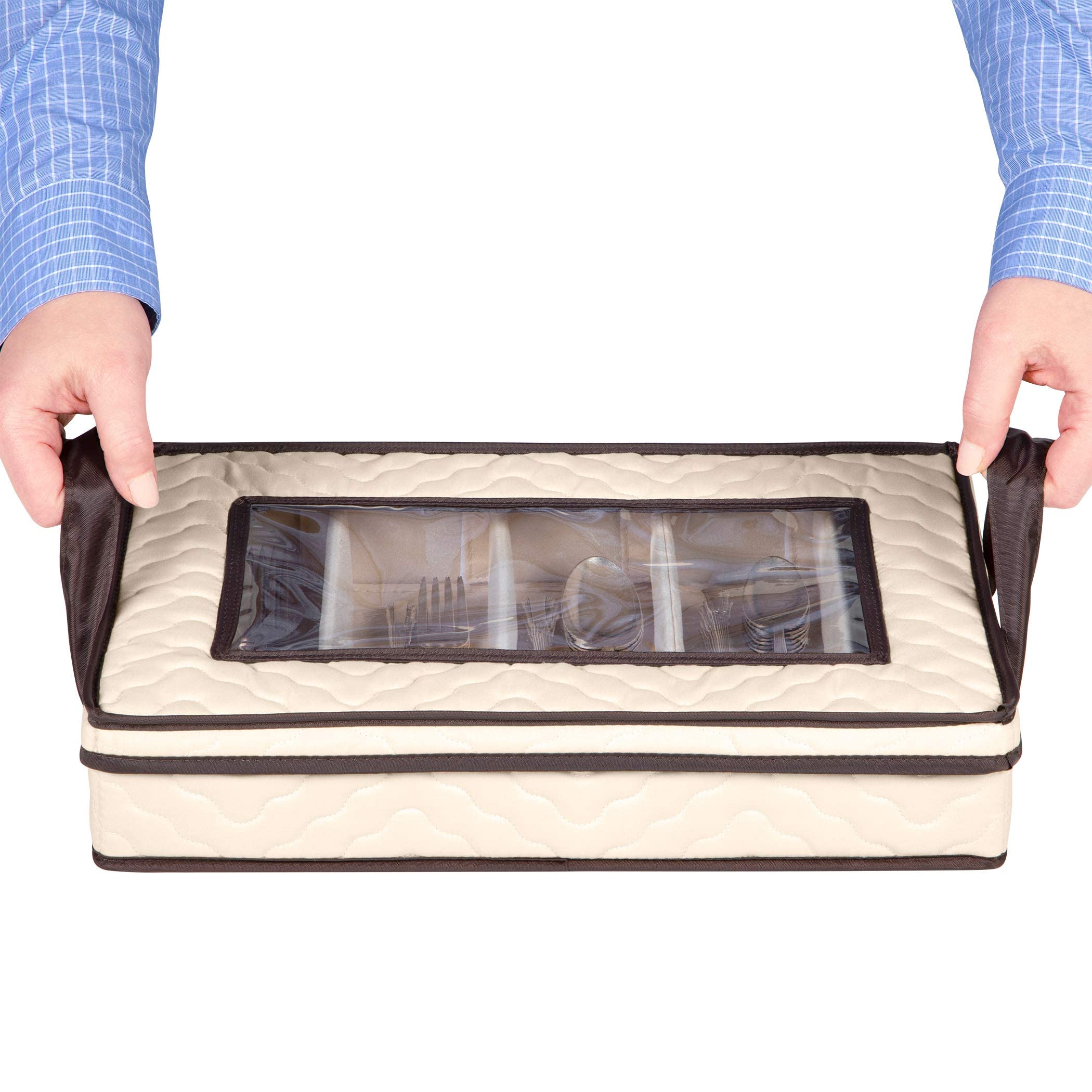 HOLDN’ STORAGE size comparison with ruler showing compact dimensions and drawer-fit benefit