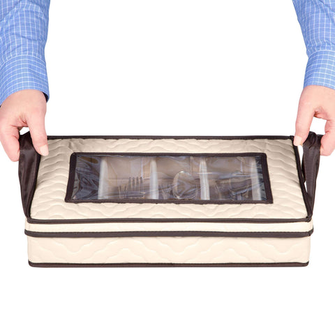 HOLDN’ STORAGE size comparison with ruler showing compact dimensions and drawer-fit benefit