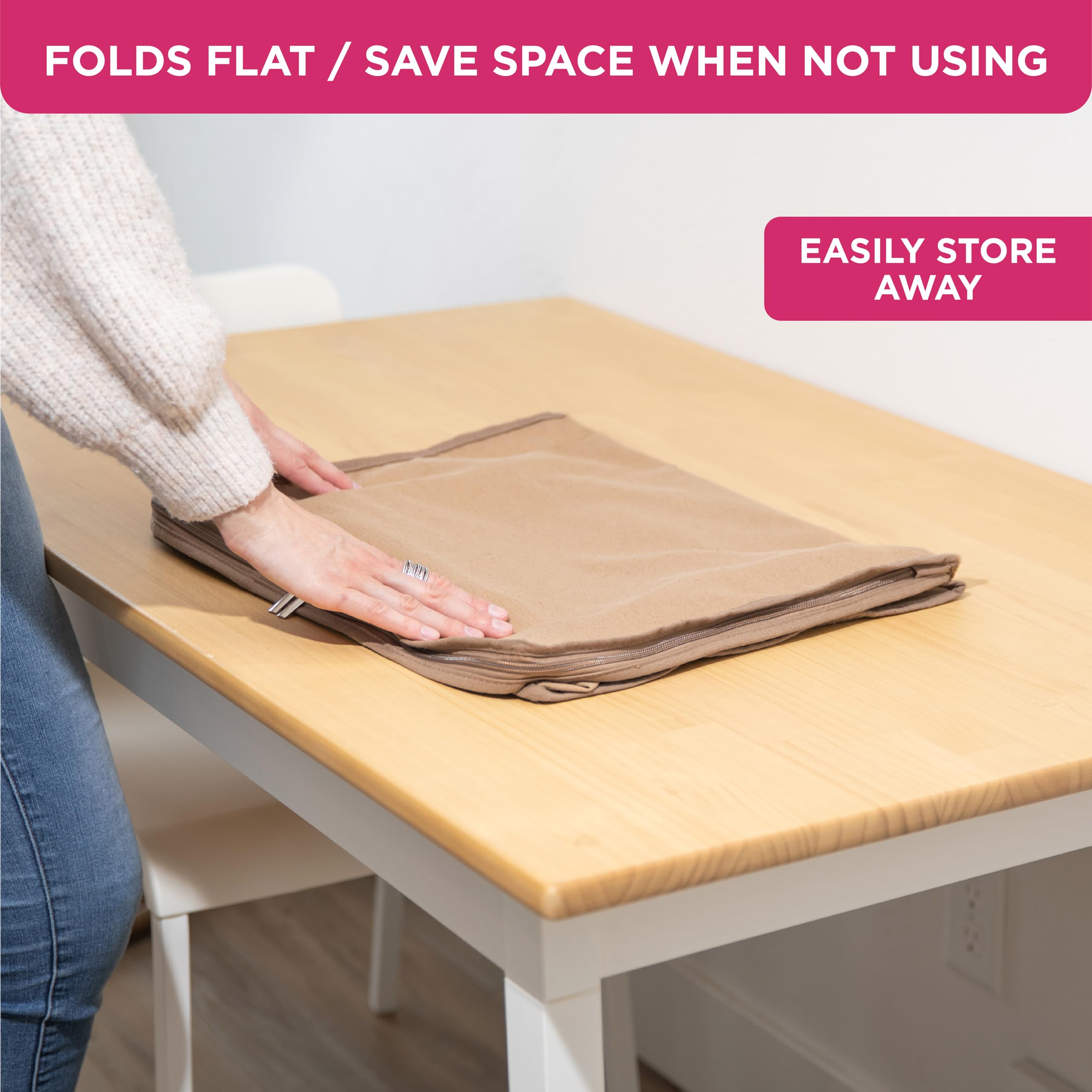 HOLDN’ STORAGE collapsed bag folded flat for compact storage benefit