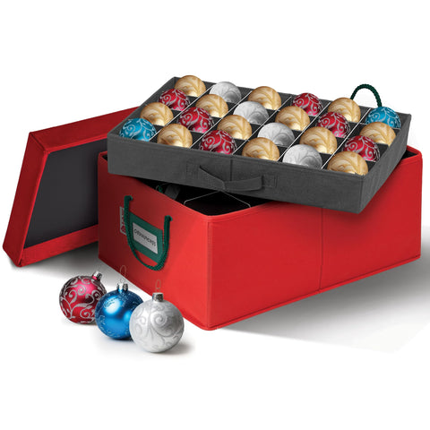 HOLDN’ STORAGE front packaging view showing sturdy holiday organizer and clear capacity benefit