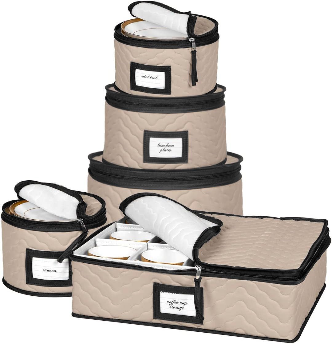 HOLDN’ STORAGE front view showing five-piece set and labels for easy storage