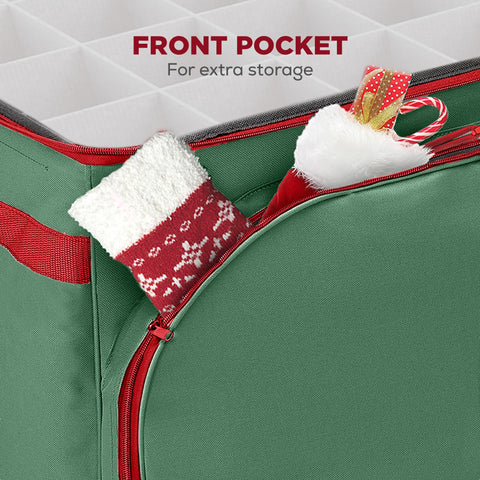 HOLDN’ STORAGE front pocket holding hooks and ribbon for organized storage