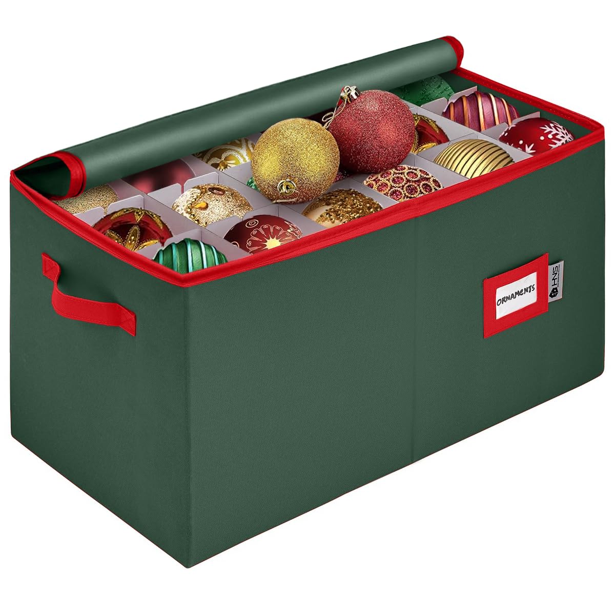 HOLDN’ STORAGE front view green box protecting ornaments