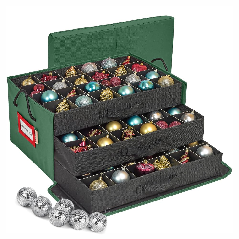 HOLDN’ STORAGE front view showing organized ornament storage and quick access