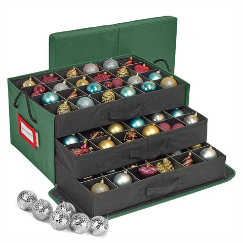 HOLDN’ STORAGE front view showing organized ornament storage and quick access