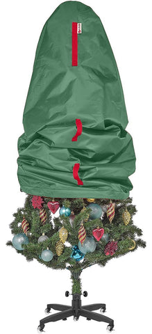HOLDN’ STORAGE front view of upright tree bag showing protected assembled tree benefit