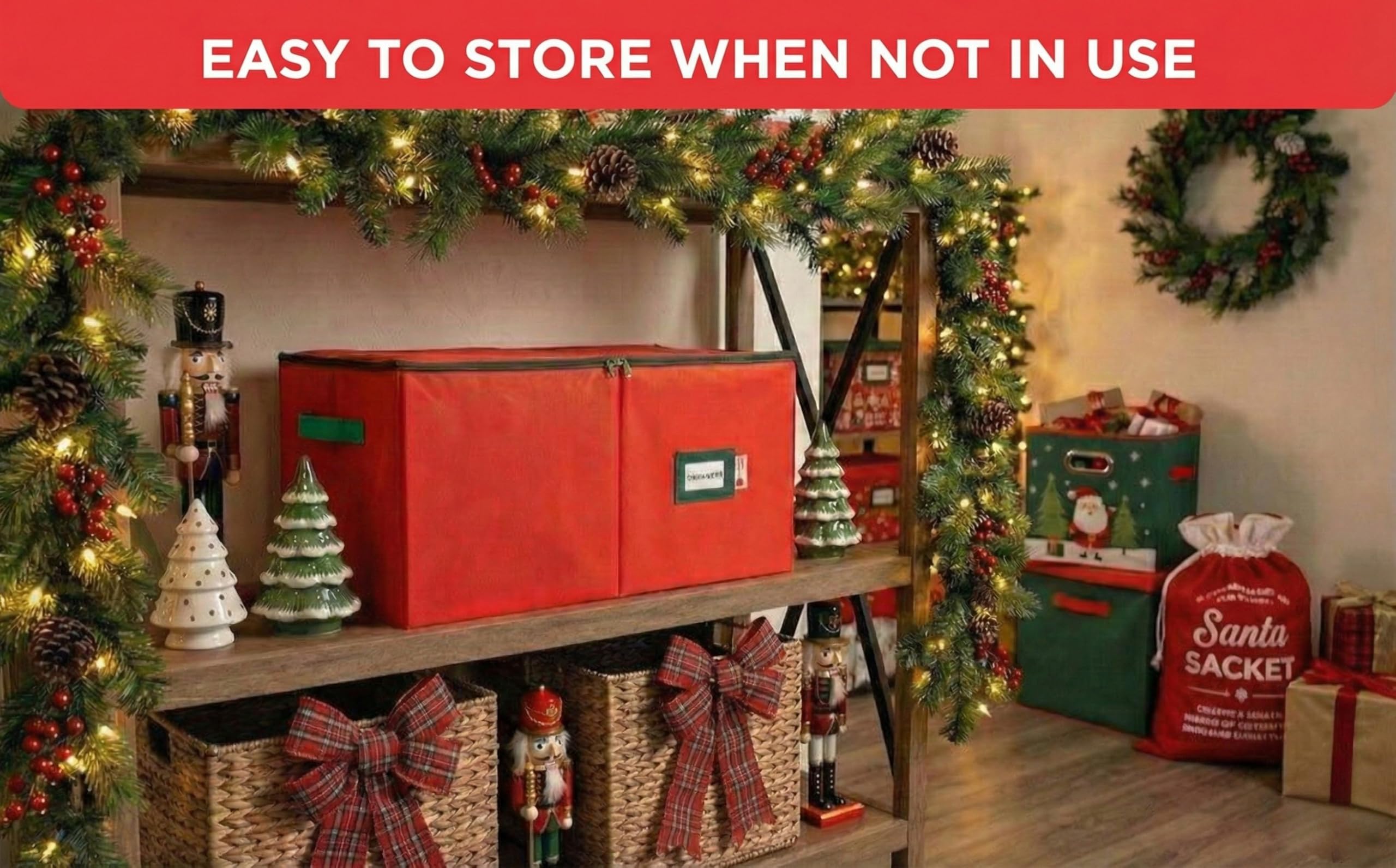 HOLDN’ STORAGE hands lifting box by side handles showing easy, balanced transport
