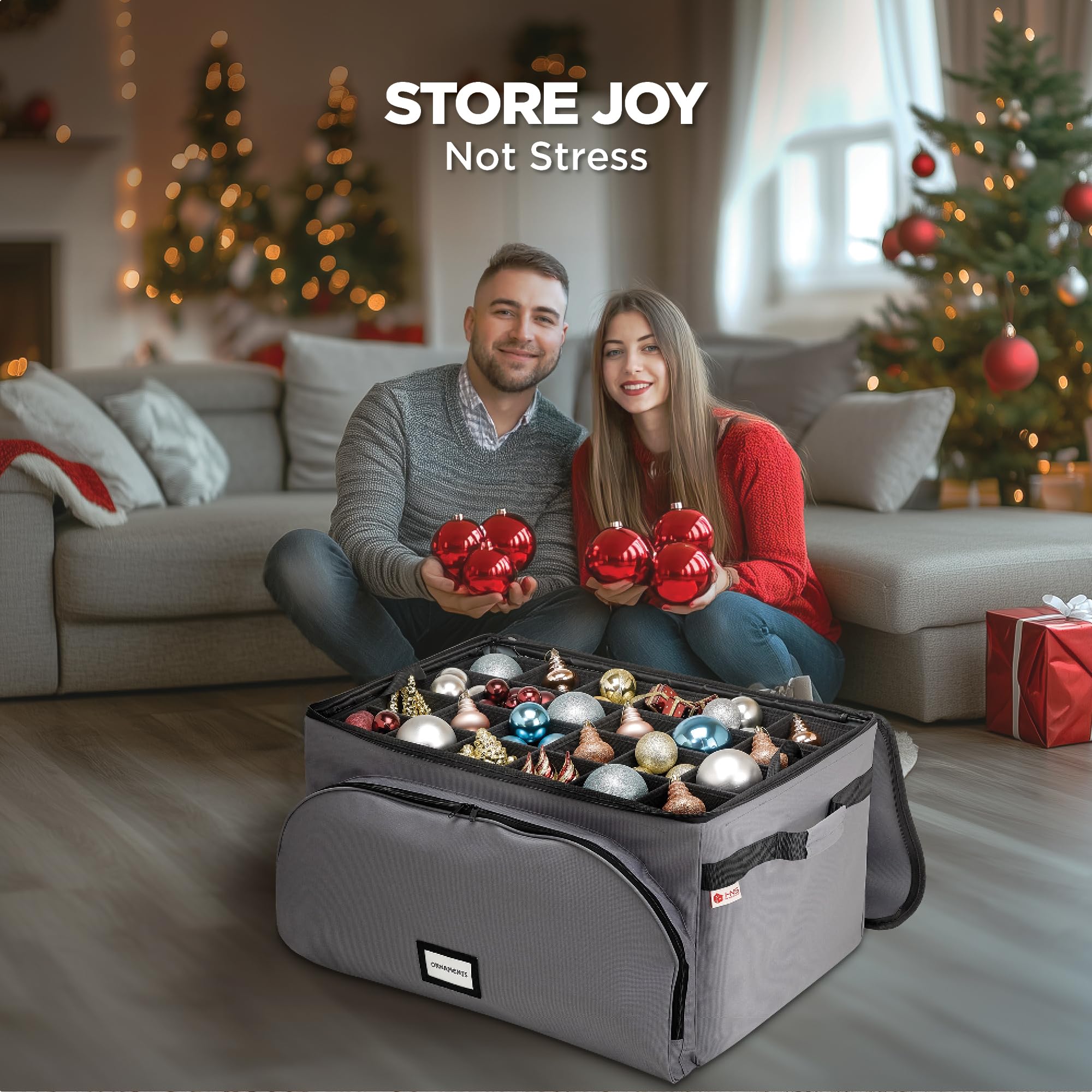 HOLDN’ STORAGE removable tray carried to tree for easier decorating and sorting