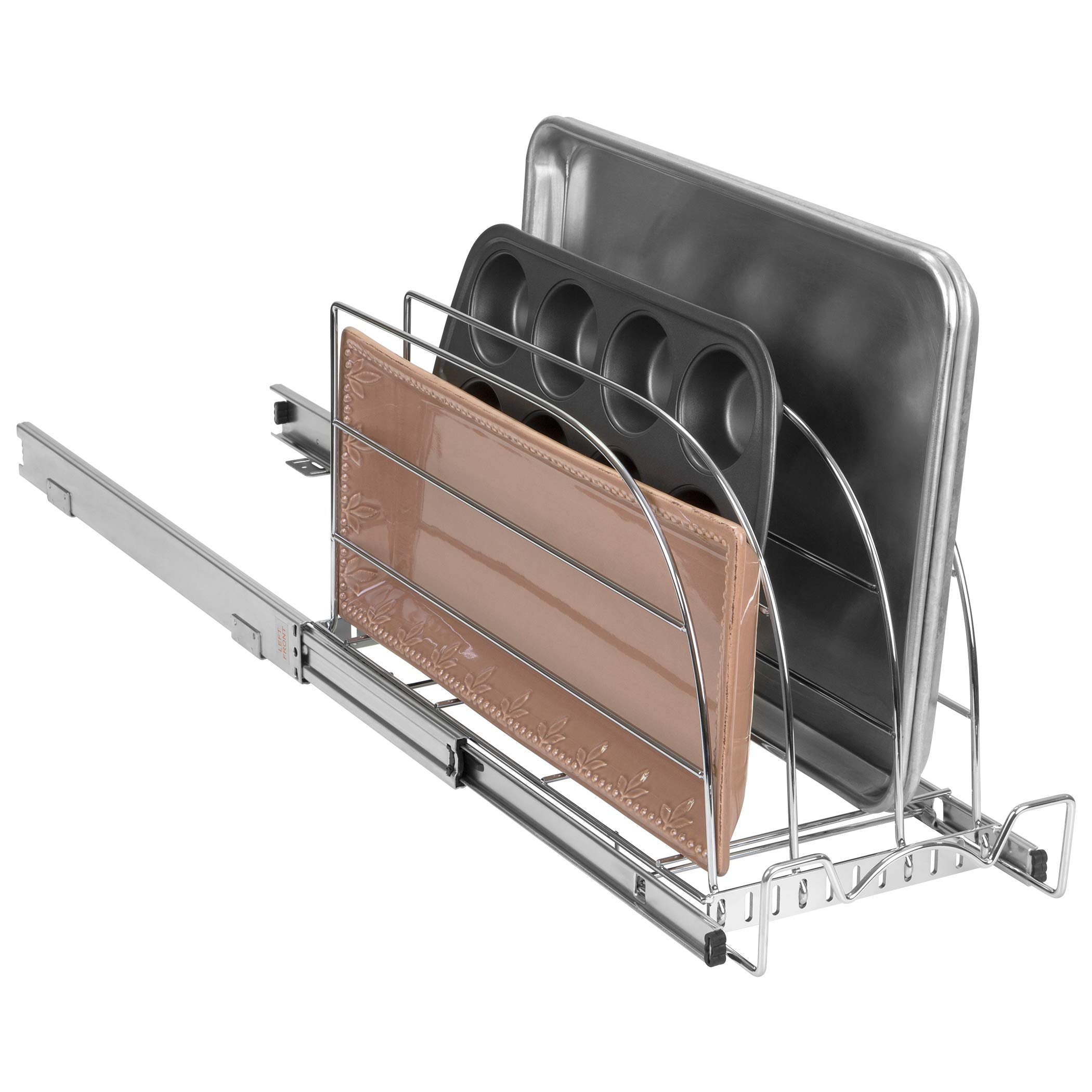 HOLDN’ STORAGE unit installed in cabinet offering clear visibility and easy reach to sheets