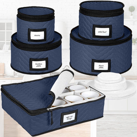 HOLDN’ STORAGE organized cupboard with cases for easy seasonal access