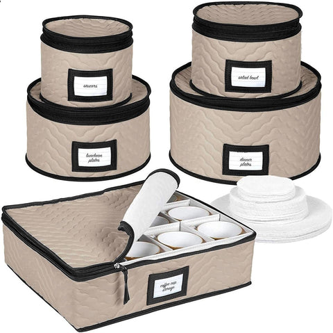 HOLDN’ STORAGE set in a dining room showing organized seasonal tableware