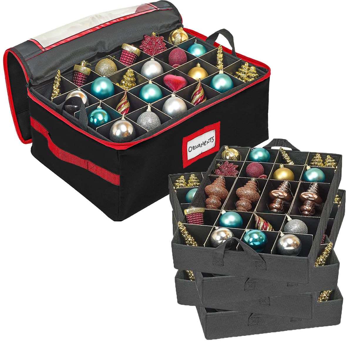 HOLDN’ STORAGE lifestyle scene in a holiday room demonstrating neat seasonal organization