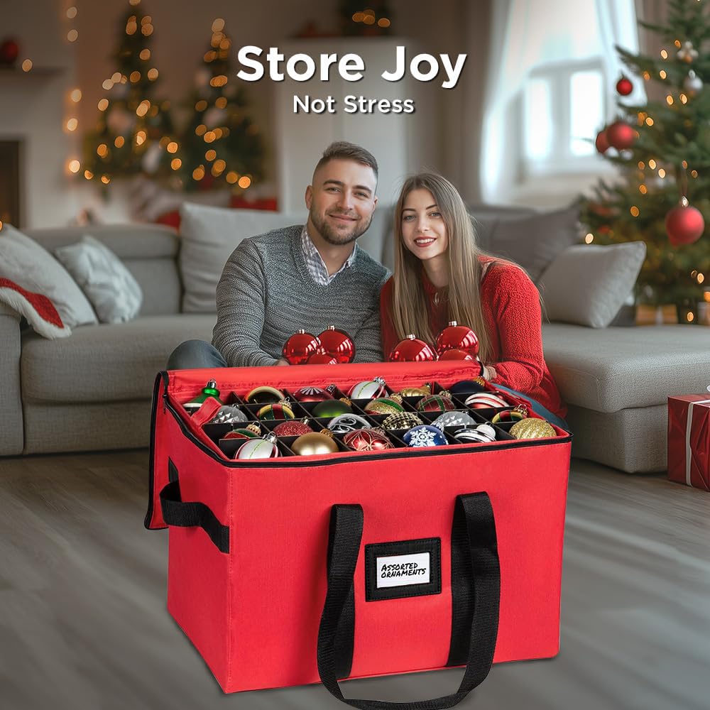HOLDN’ STORAGE open top with three stackable trays for organized ornament storage