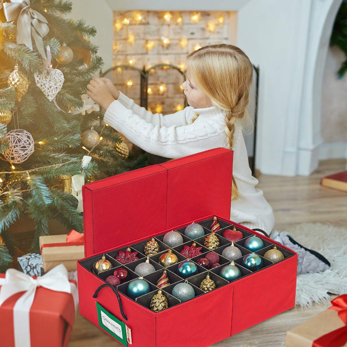 HOLDN’ STORAGE open box revealing two removable trays for easy packing and access