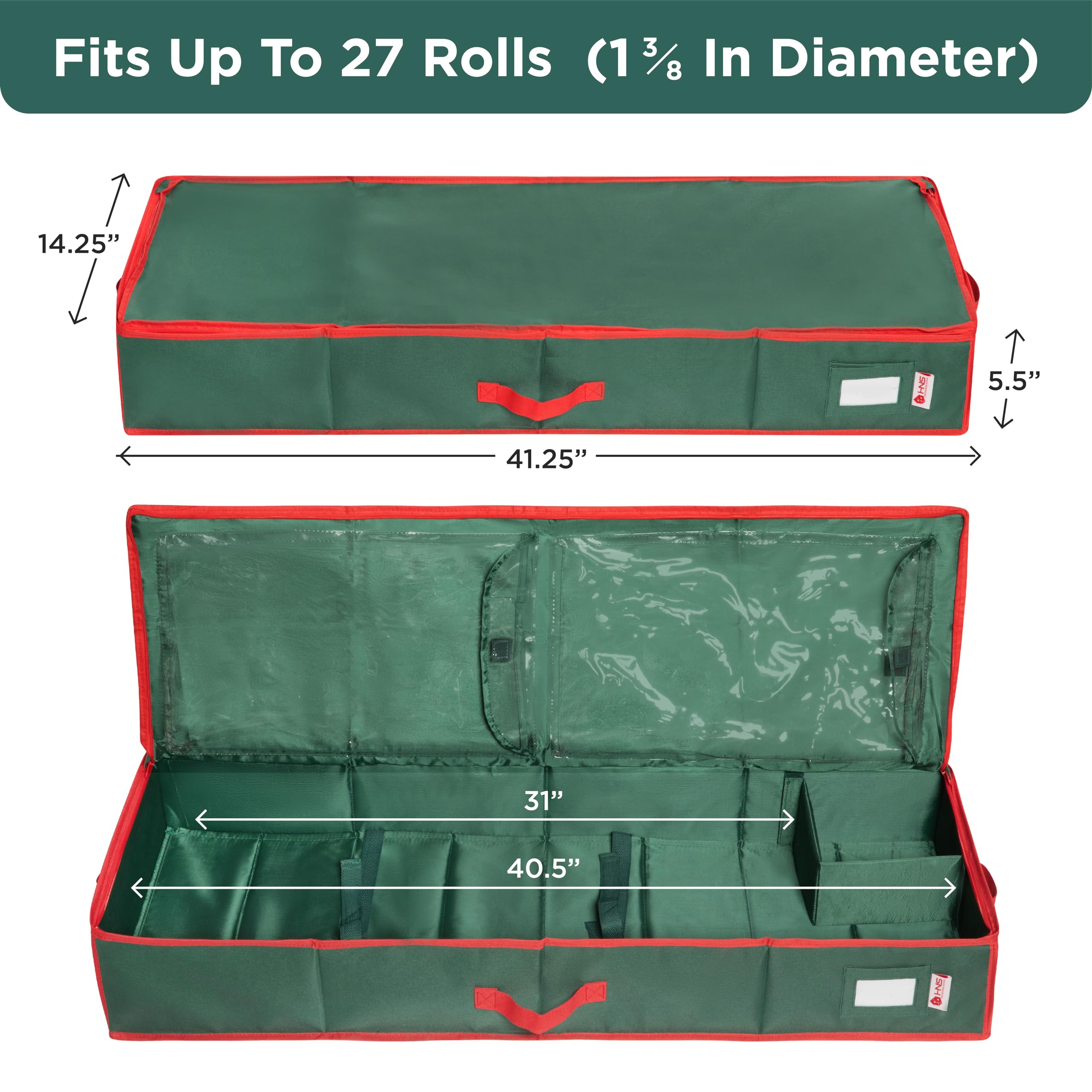 HOLDN’ STORAGE open with rolls and ribbons showing easy access