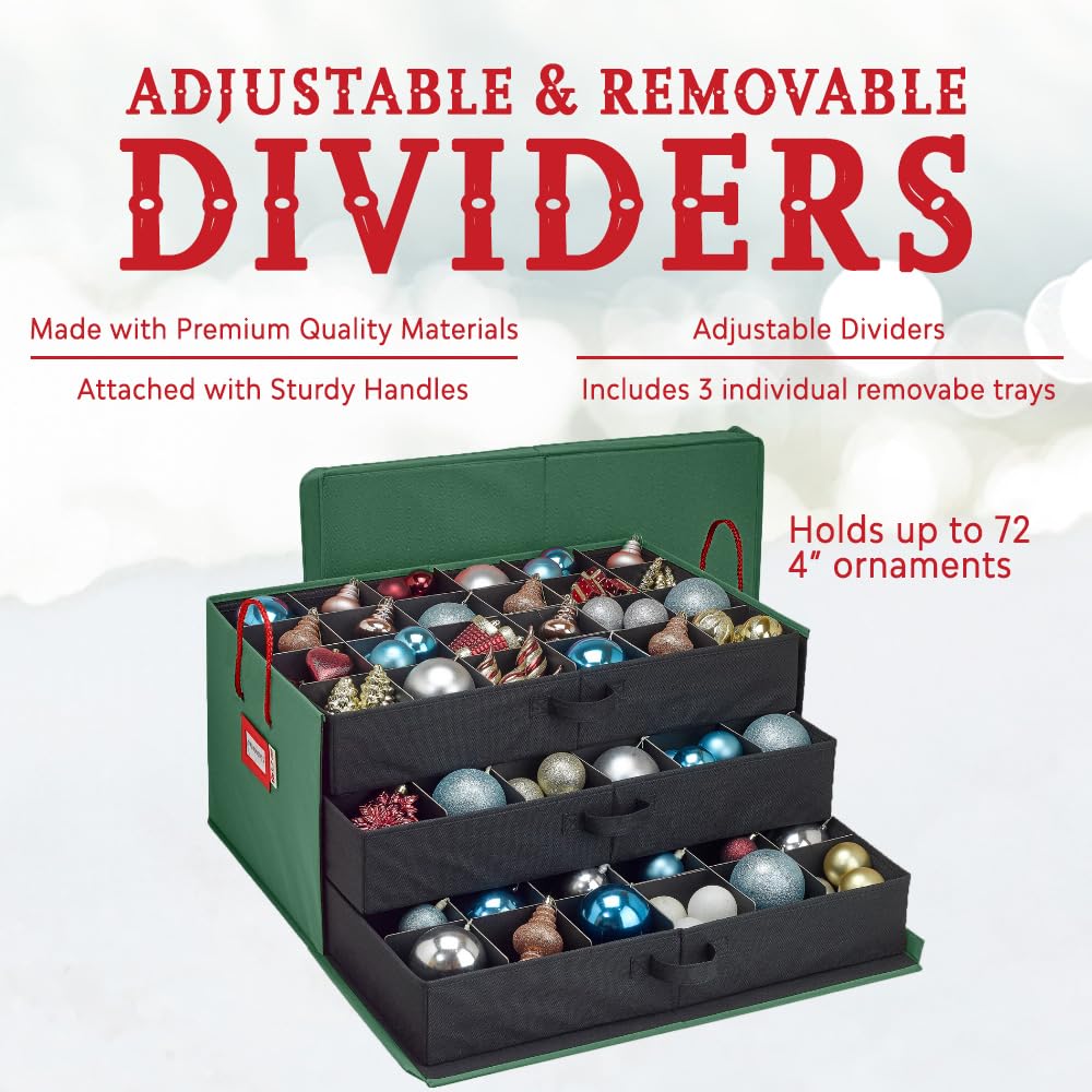 HOLDN’ STORAGE filled with ornaments inside showing organized protection