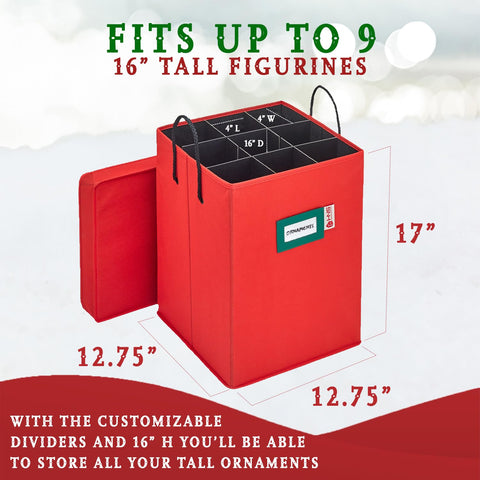 HOLDN’ STORAGE storing assorted ornaments to show versatile holiday organization benefit