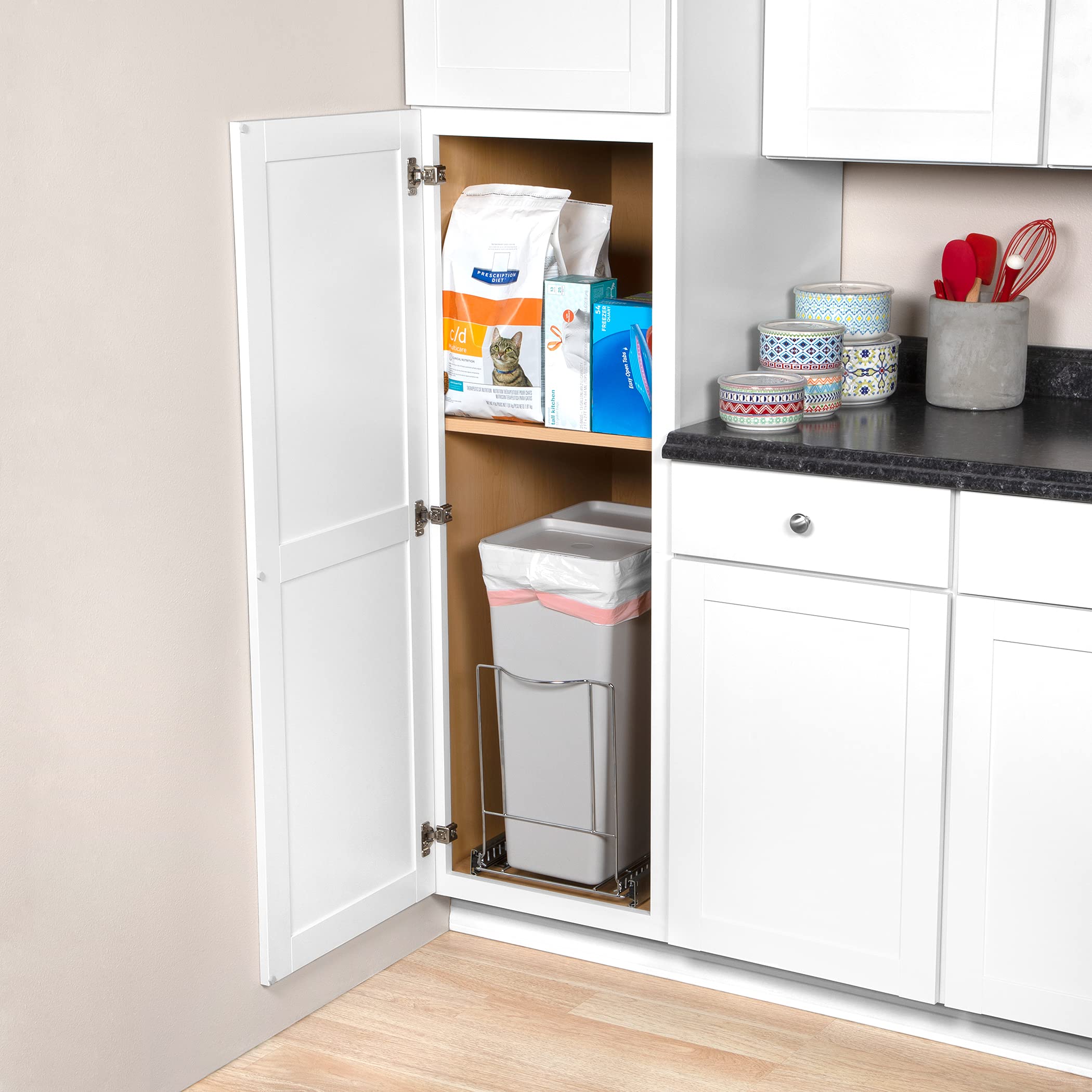 HOLDN’ STORAGE comparison with 12 gallon bin showing correct sizing and space use