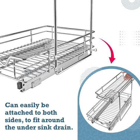 HOLDN’ STORAGE organizer next to a ruler showing dimensions for accurate cabinet fitment