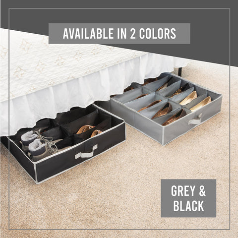 HOLDN’ STORAGE next to a shoe for scale, accurate sizing benefit