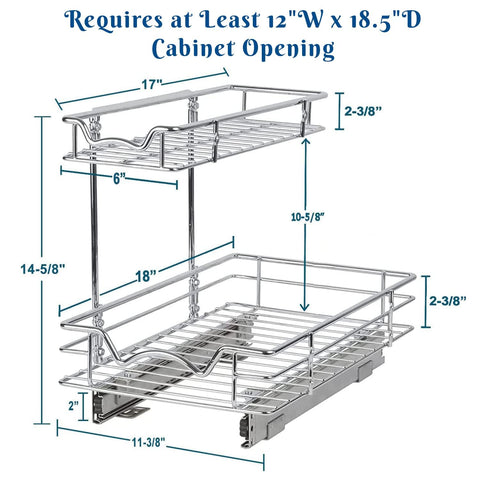 HOLDN’ STORAGE top rack detail mounted to one side to clear plumbing and maximize space