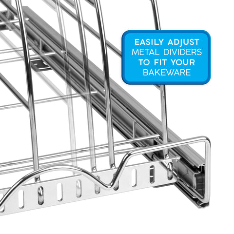 HOLDN’ STORAGE trays and cutting boards in slots showing tidy, instant selection benefit