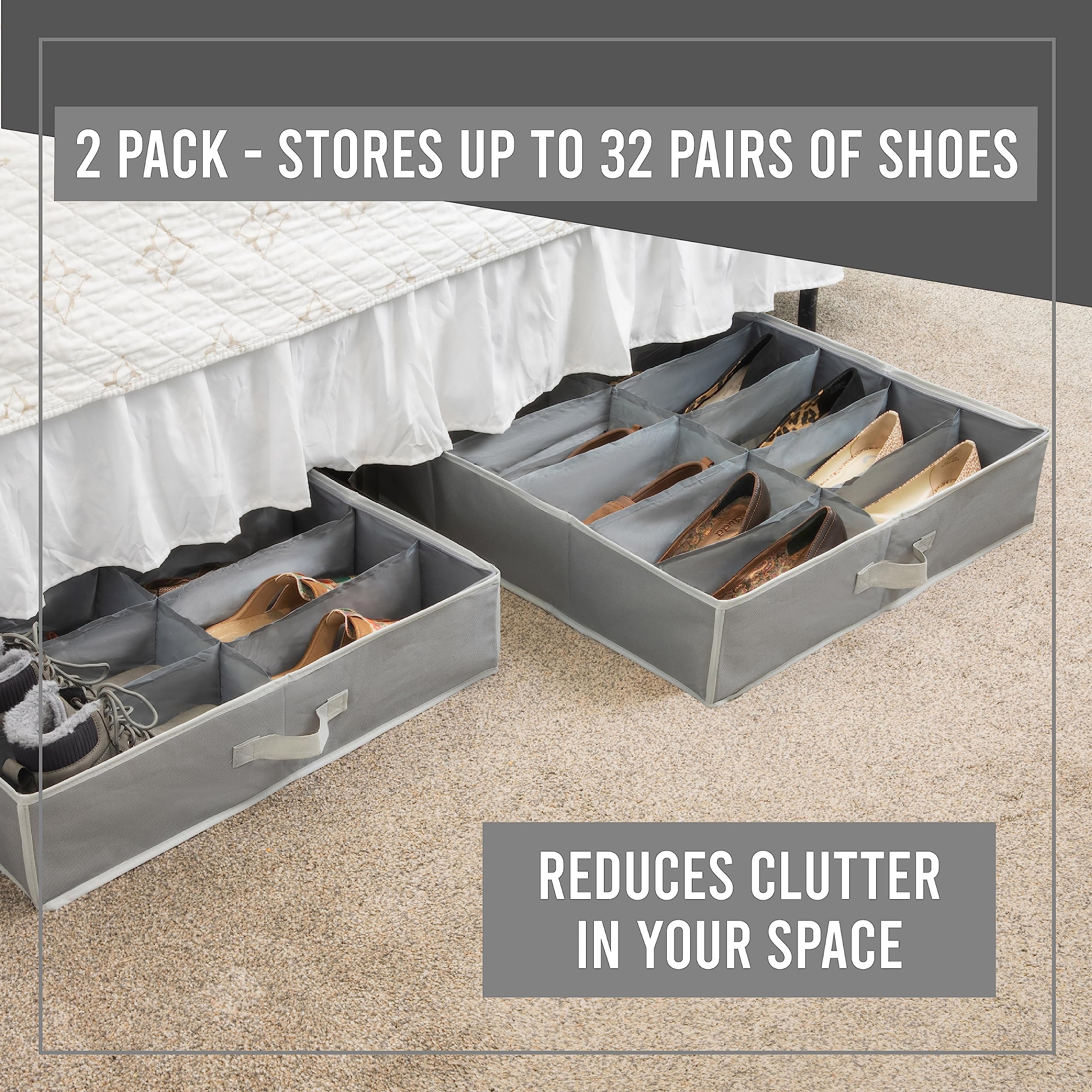 HOLDN’ STORAGE slid under bed, space‑saving access benefit