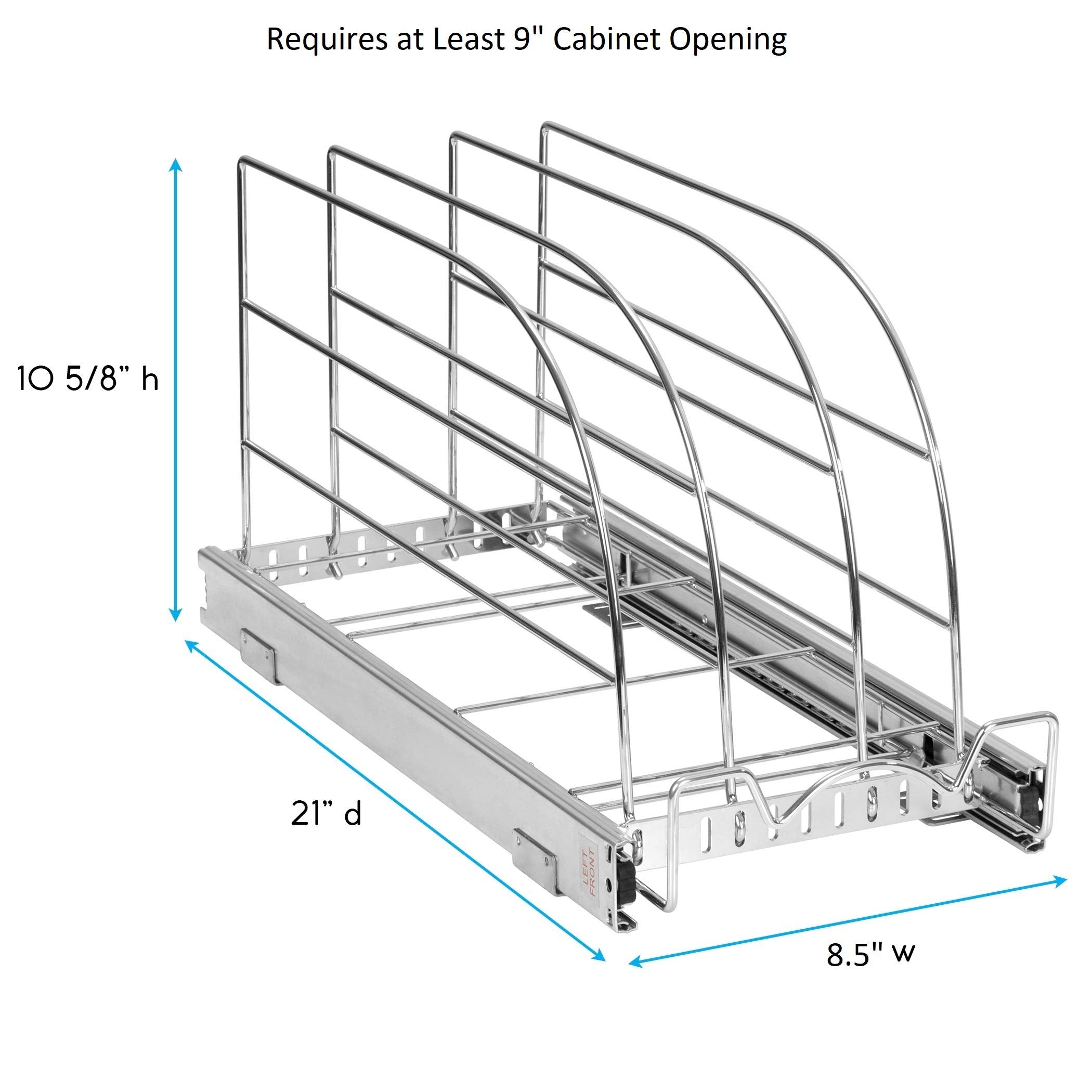 HOLDN’ STORAGE organizer beside ruler showing 8.5" x 21" dimensions for proper fit