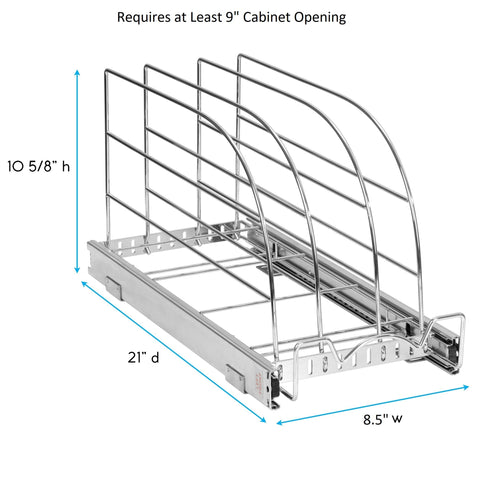 HOLDN’ STORAGE organizer beside ruler showing 8.5" x 21" dimensions for proper fit