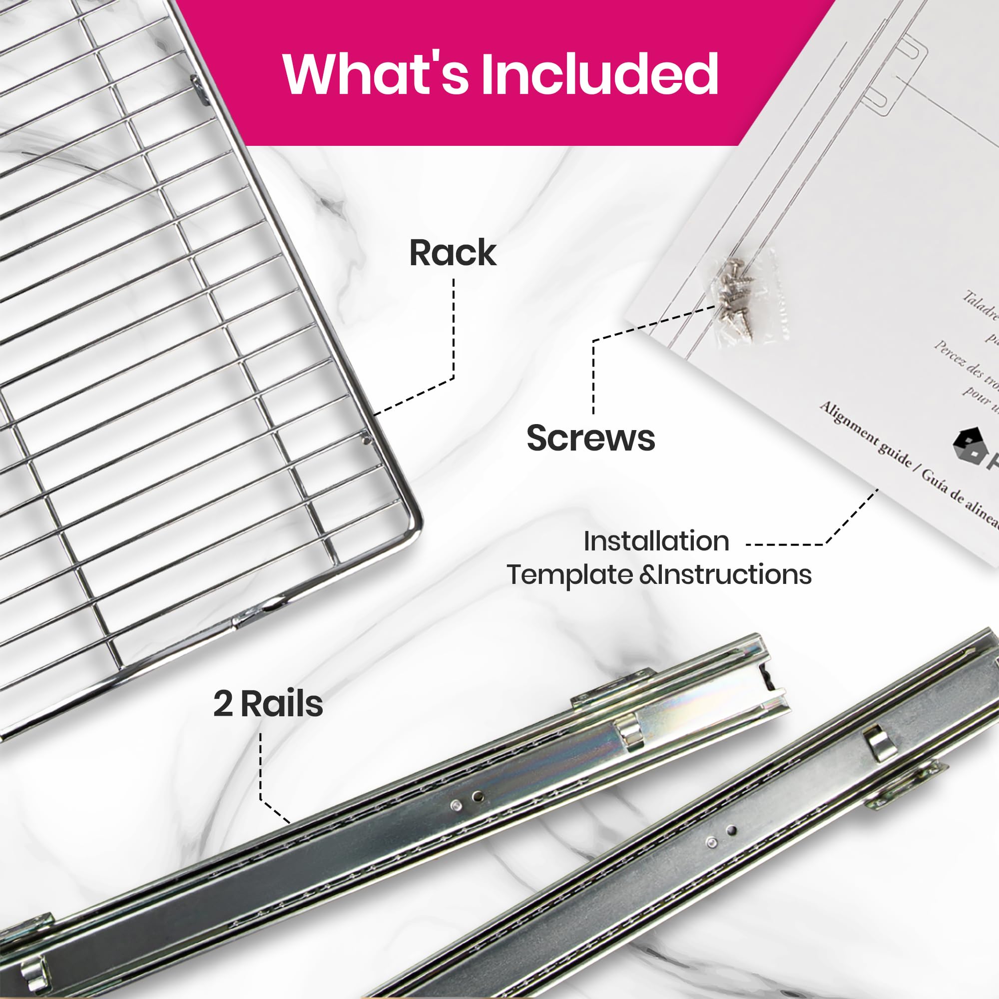 HOLDN’ STORAGE packaging and hardware included for quick installation