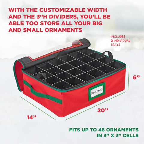 HOLDN’ STORAGE box with ornament for scale showing capacity and protective fit