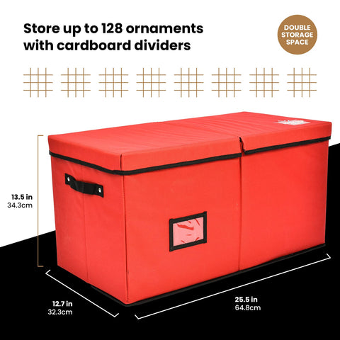 Holiday Cheer box placed in closet illustrating compact footprint and space-saving storage