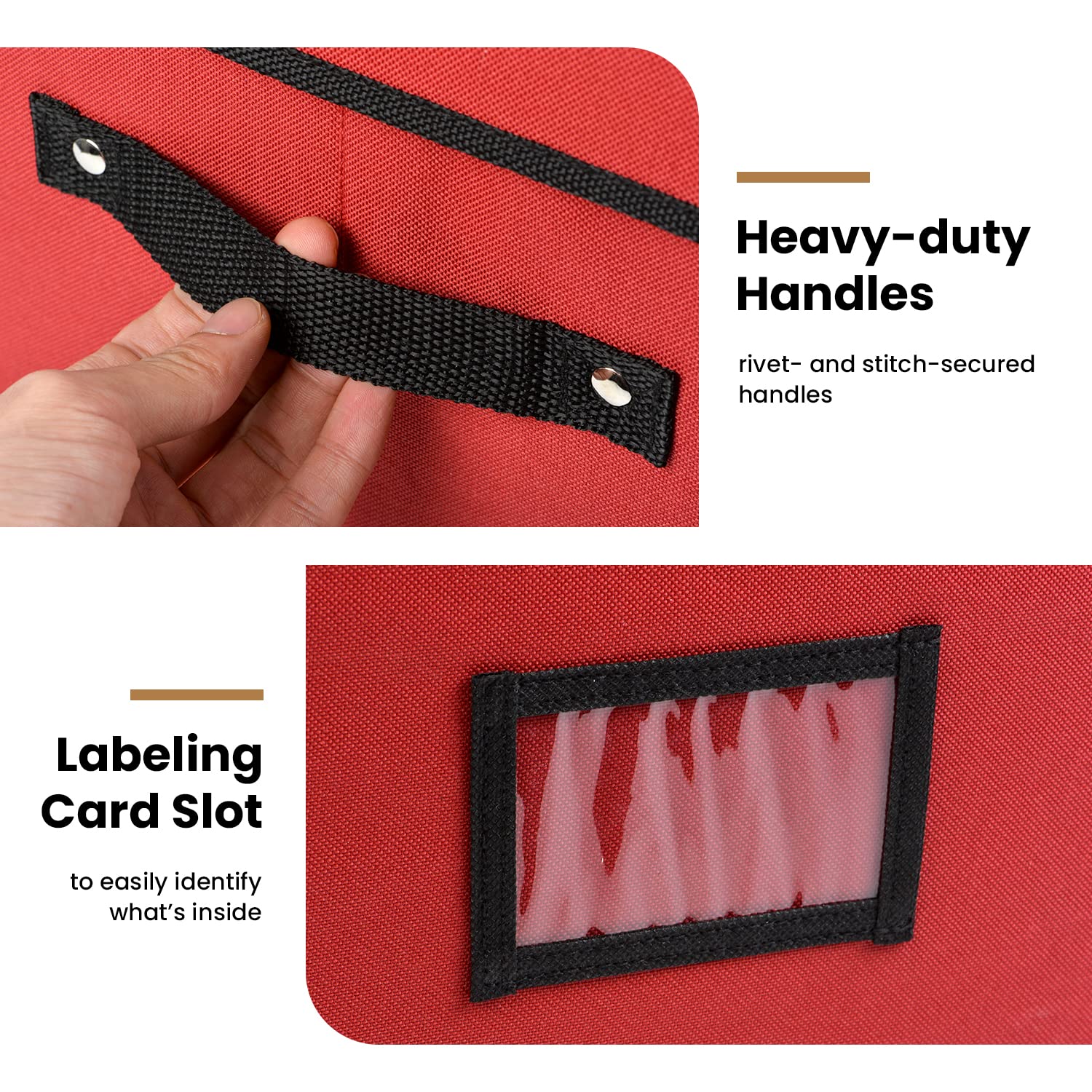 Holiday Cheer single tray filled with ornaments showing secure separation and breakage prevention