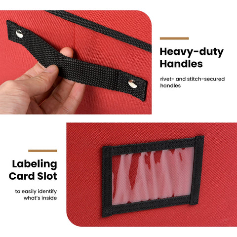 Holiday Cheer single tray filled with ornaments showing secure separation and breakage prevention