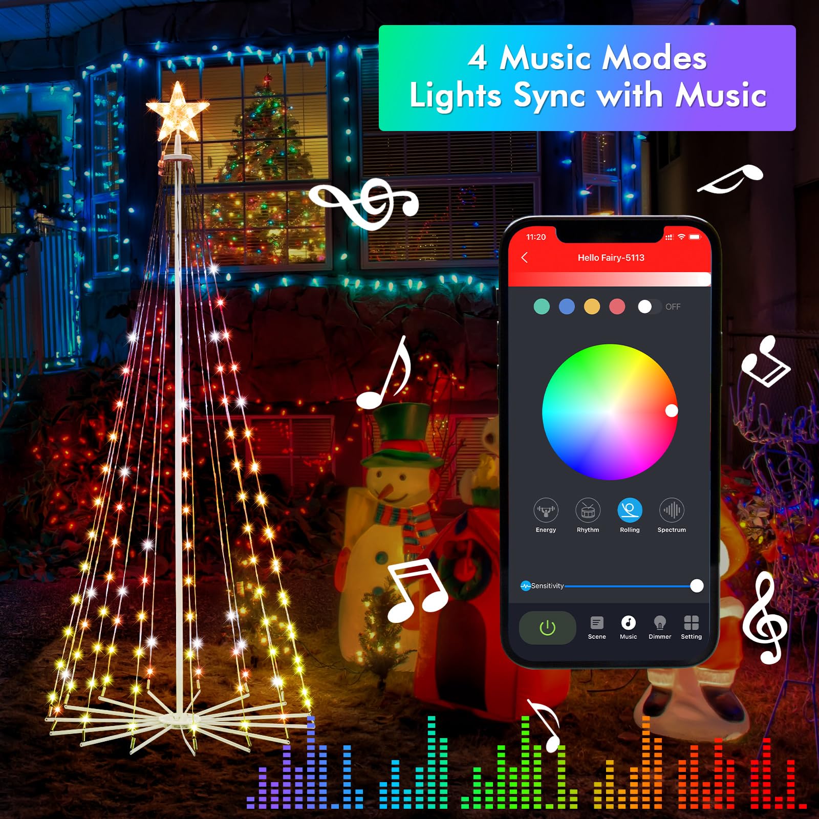HOLILLUMA remote and phone app controls showing easy color adjustments