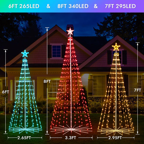 HOLILLUMA tree next to person to show 7ft height and scale for placement planning