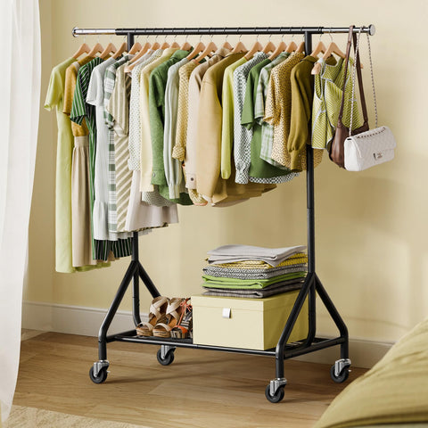Holiwei in-use retail display with garments showing professional presentation benefit