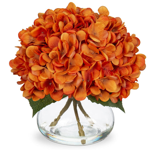 Hollyone front view of glass vase arrangement showing seasonal color and instant decor