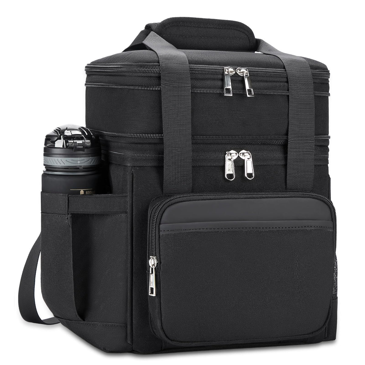 holuxer front view showing premium leather-stitched pocket and structured silhouette benefit organization