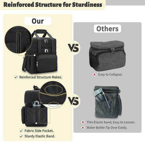 holuxer side pocket holding phone and bottle showing quick-access storage benefit convenience