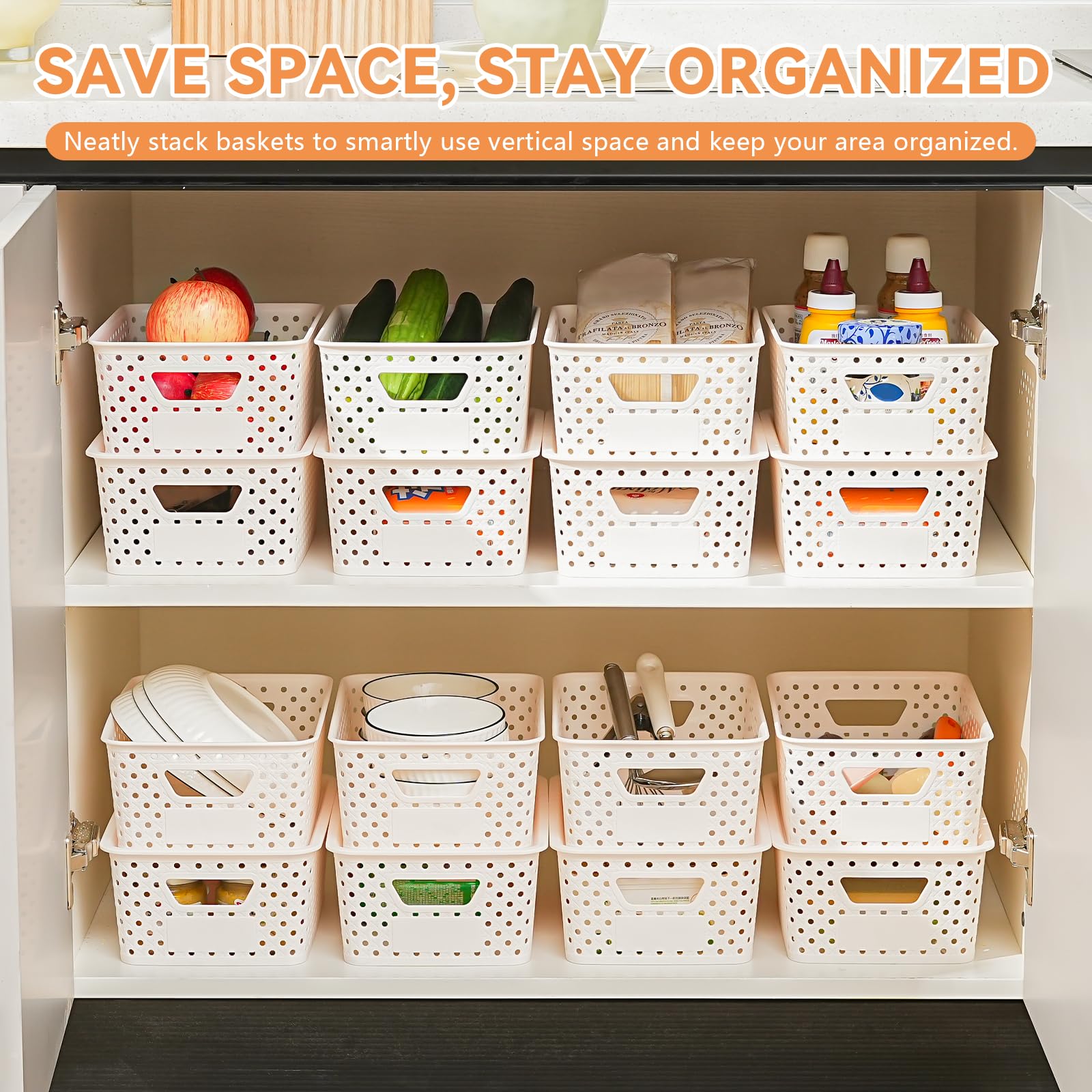 Homaigie labeled storage bins in pantry demonstrating quick identification and order