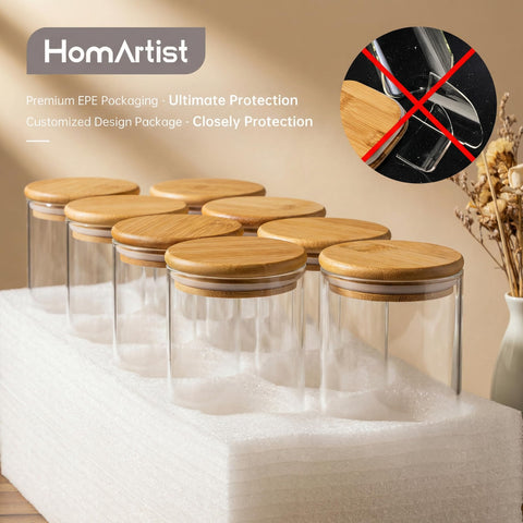 HomArtist jars on kitchen counter as boho-style storage and decorative benefit