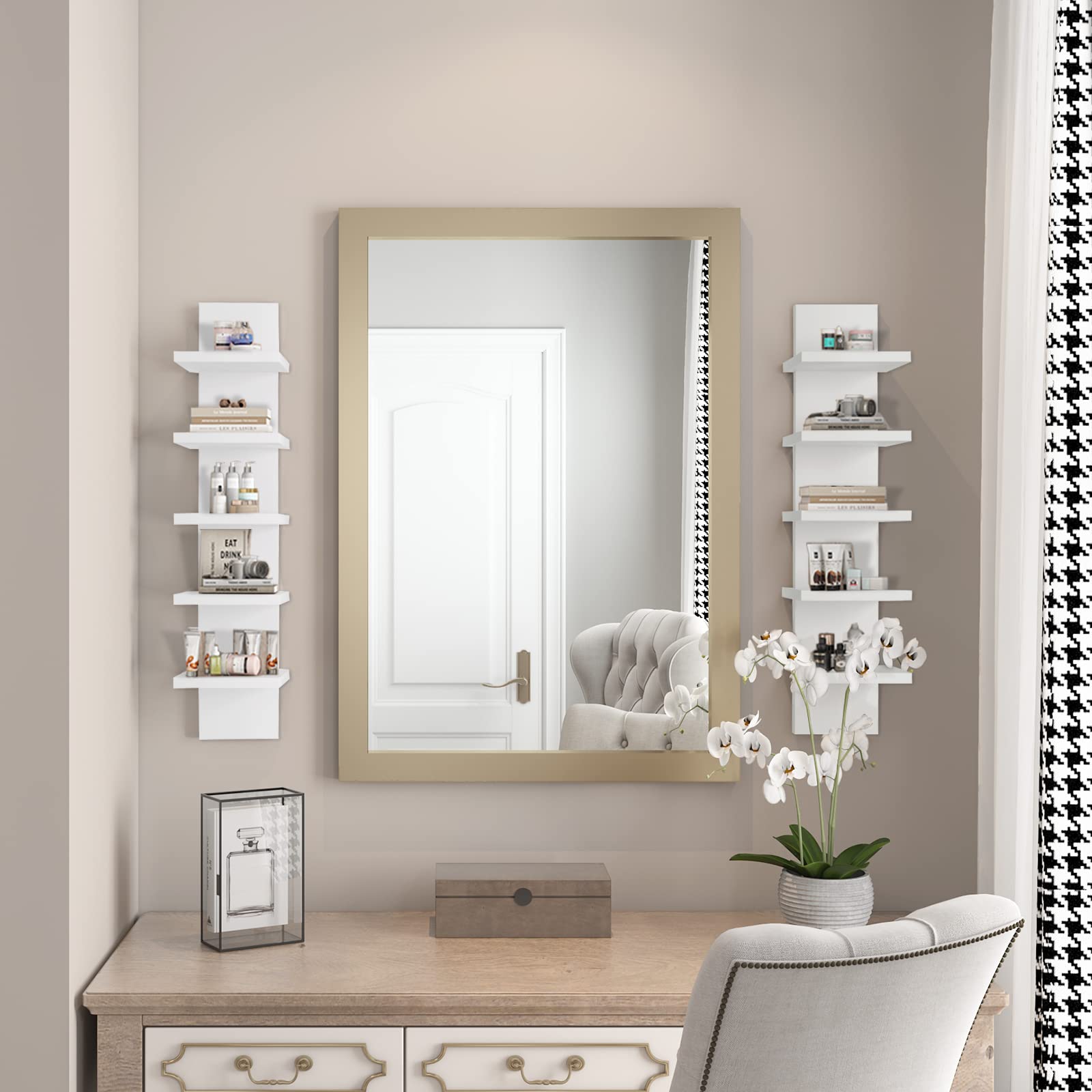 Homaterial scale comparison beside doorway demonstrating compact footprint and space saving
