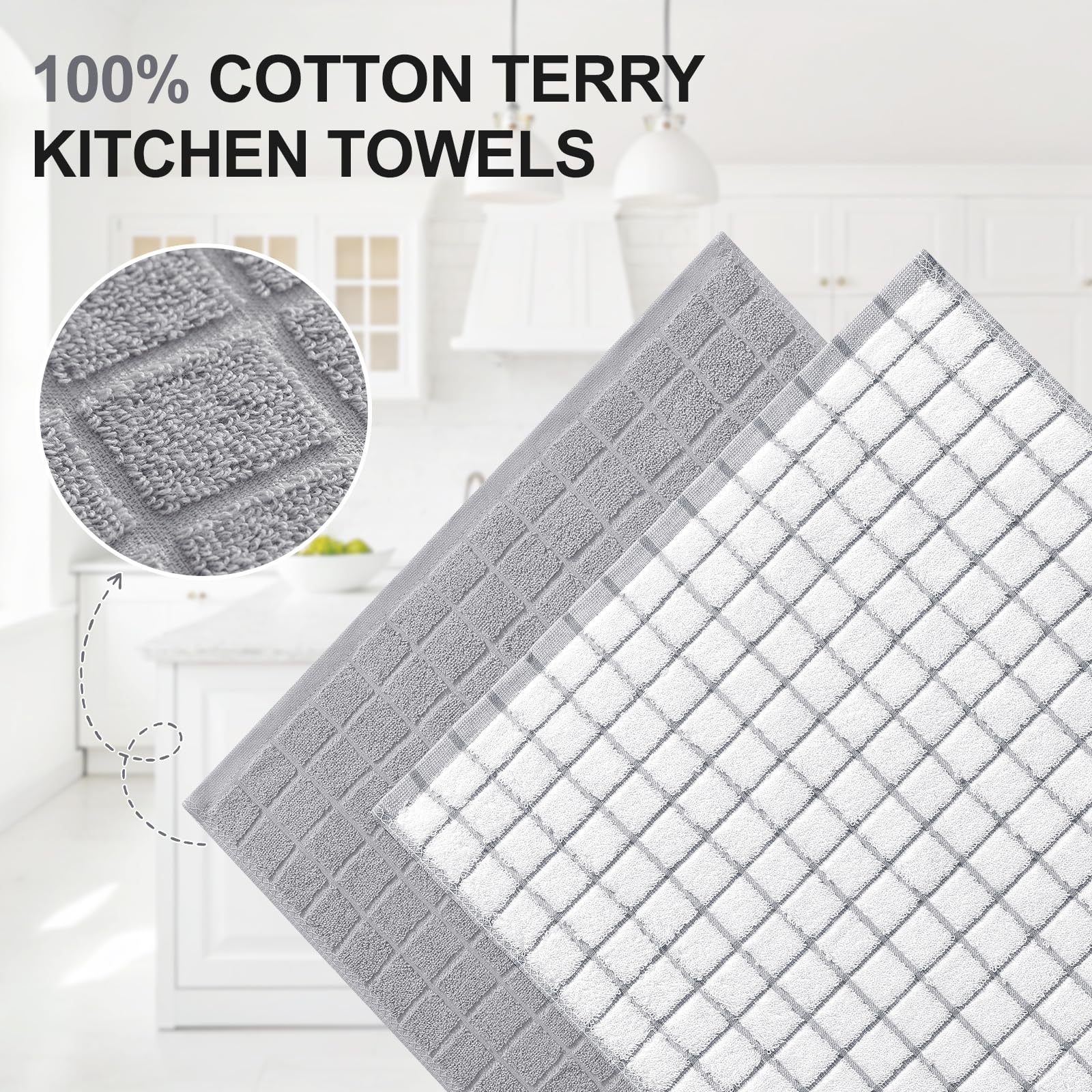 Homaxy close-up terry texture highlighting absorbent cotton loops