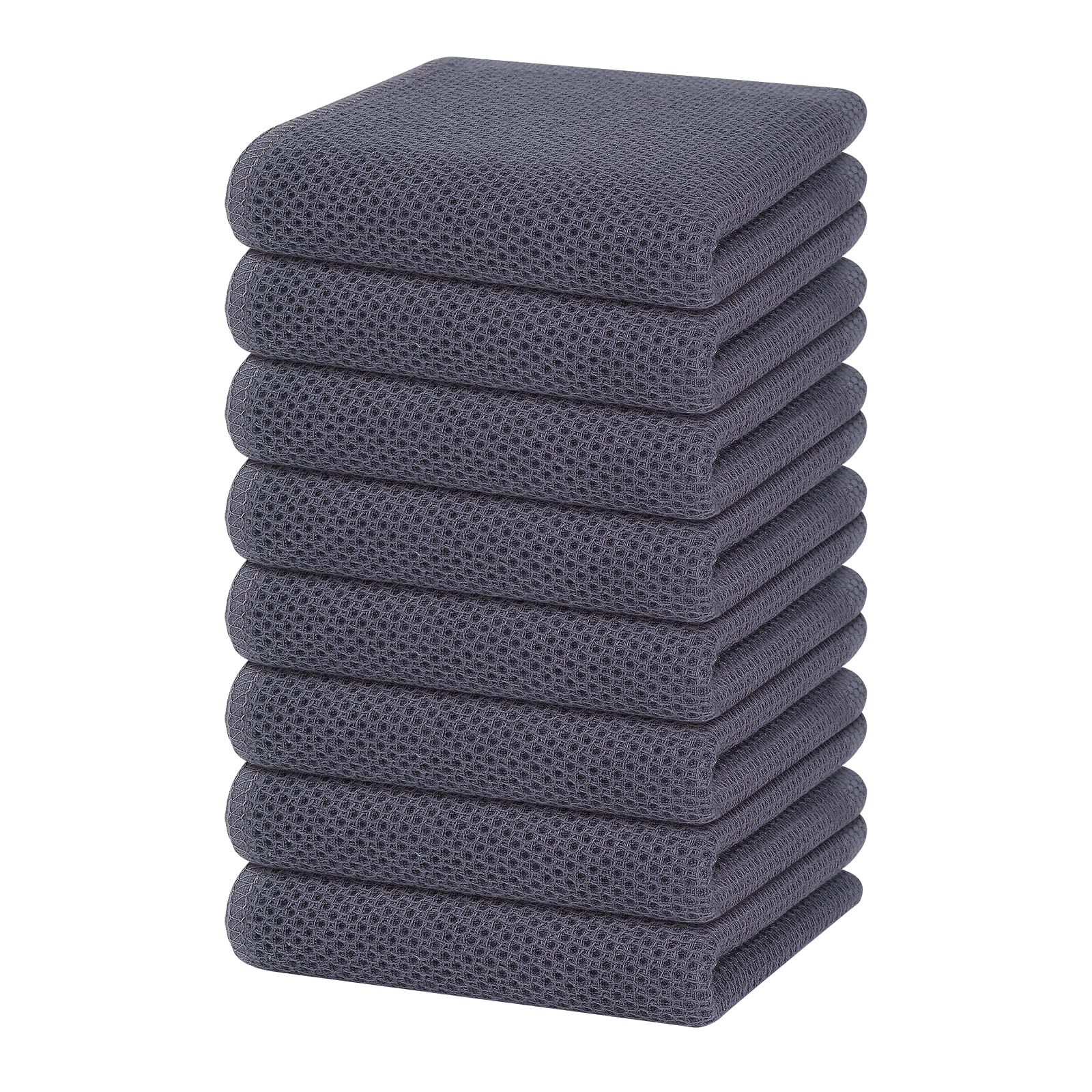 Homaxy front pack view showing eight dark grey towels and clear packaging benefit clarity