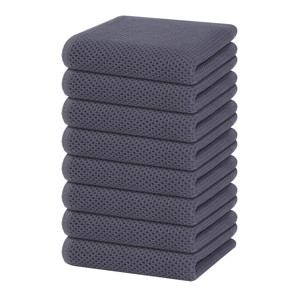 Homaxy front pack view showing eight dark grey towels and clear packaging benefit clarity